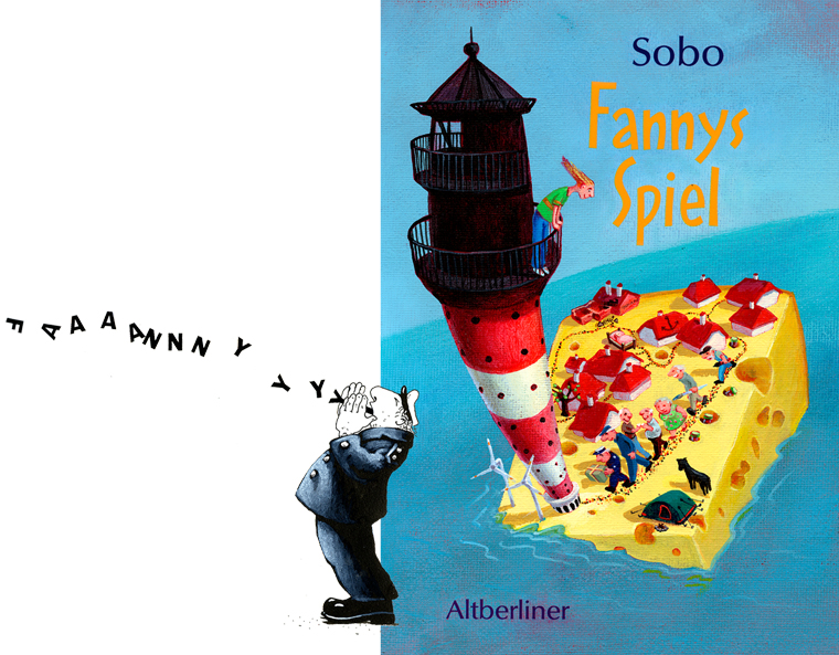 Cover für Kinderroman "Funnys Spiel" und Innenvignette, Altberliner Verlag 2002