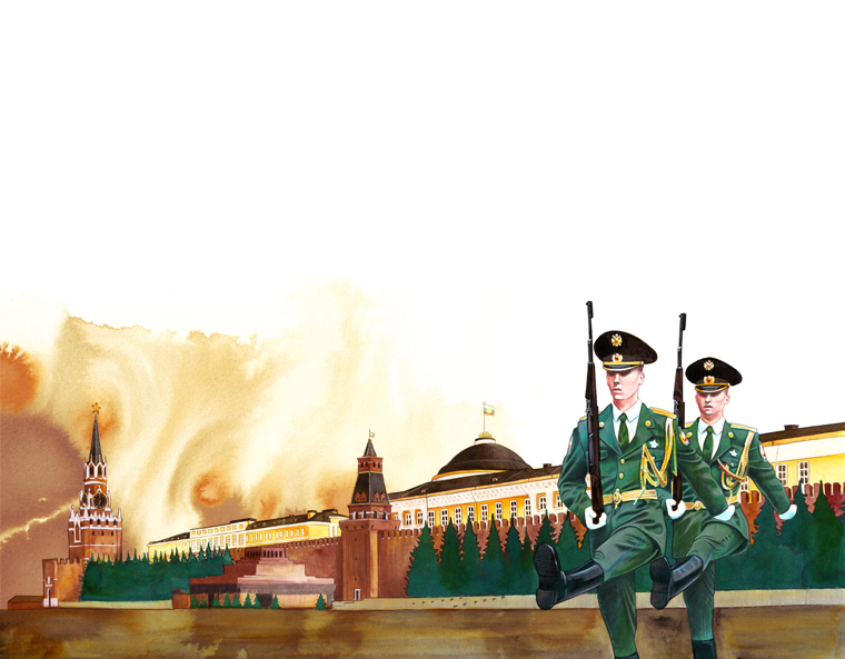 "Waldbrände in Russland stellen Politik auf Probe", Innenillustration, Außenpolitik