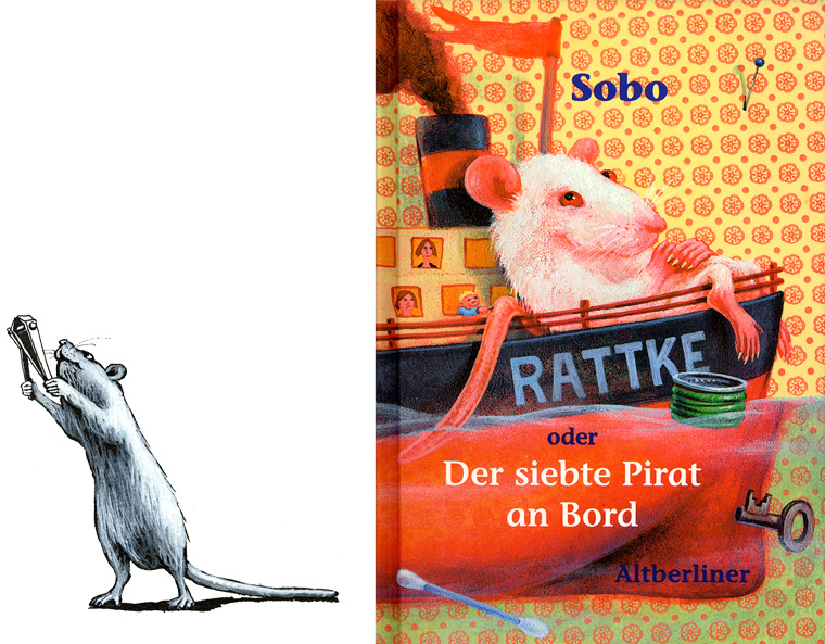 Cover für Kinderroman "Rattke" und Innenvignette, Altberliner Verlag 2001