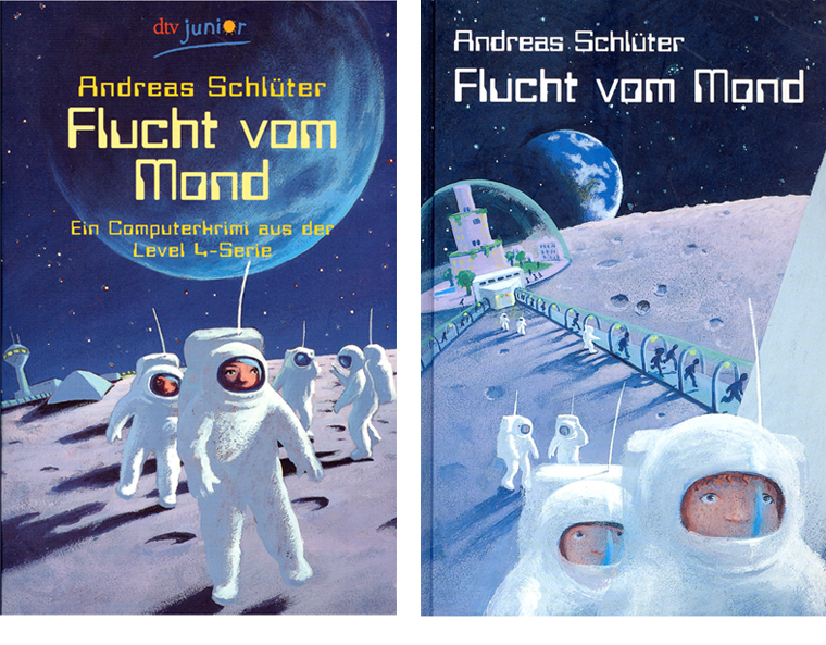 Cover fr Computer-Krimi-Reihe "Level 4" - "Flucht vom Mond", dtv junior 2003/Altberliner Verlag 1999