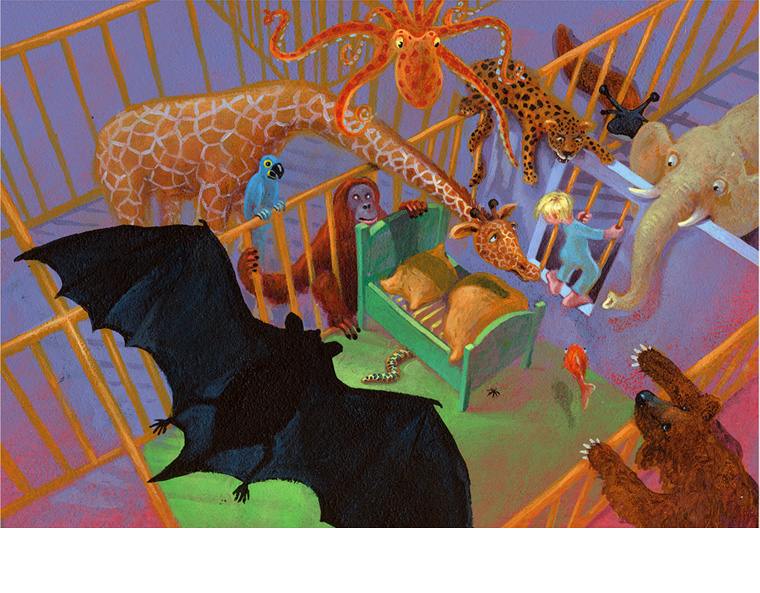 Innen-Illustration fr Erstleser ab 8 Jahre "Villa Paradies - Der Zoo auf dem Dachboden", Ravensburger Verlag 1998